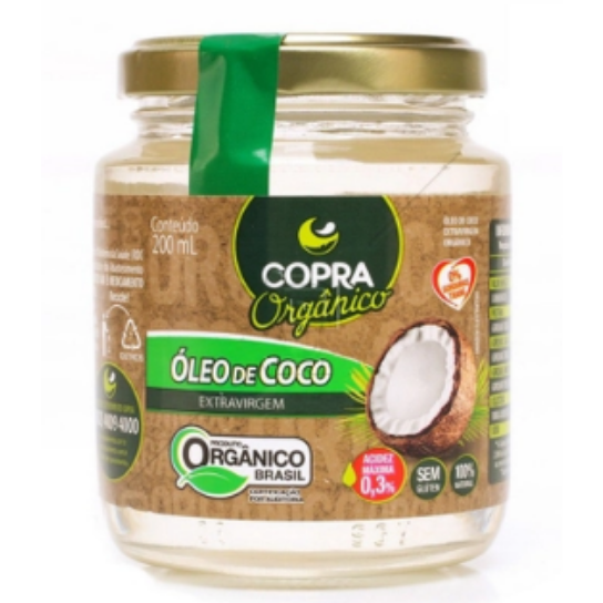 Óleo de coco extra virgem orgânico de 200mL Copra - Naturais leve